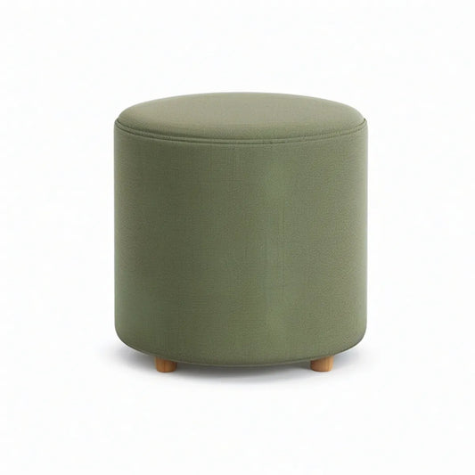 Olive Green Round Upholstered Ottoman, 18 in. Diameter x 18 in. H