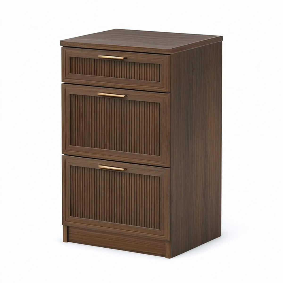 Dark Walnut 3-Drawer MDF Storage Cabinet, 24 in W x 20 in D x 36 in H